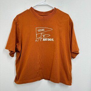 The Nike Tee Cropped Graphic Tee Texas Longhorns Burnt Orange Casual Size Medium